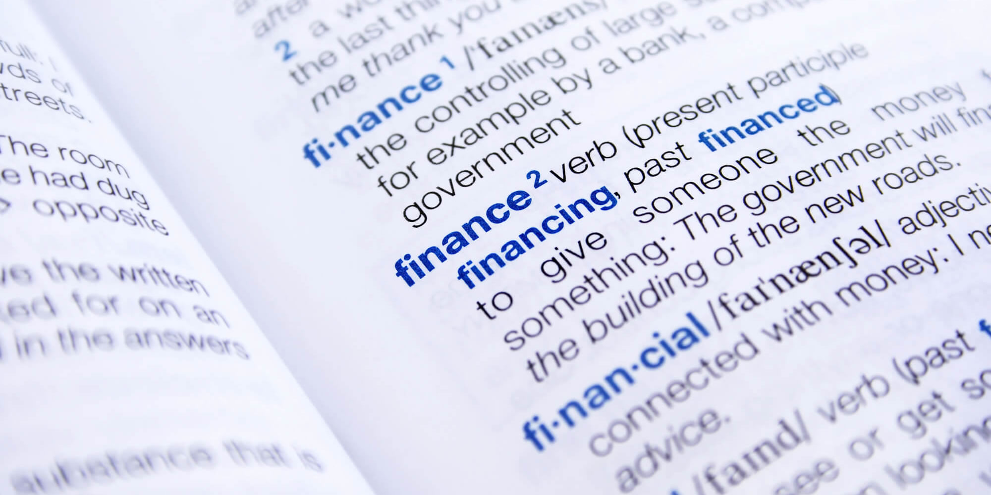 a finance glossary